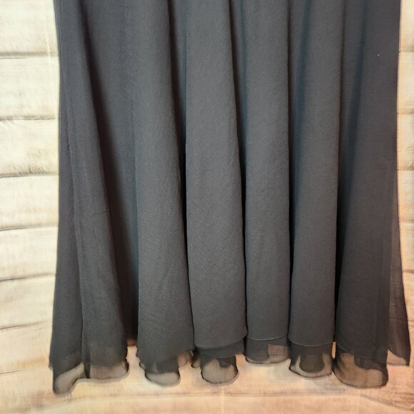 VINTAGE Laurence Kazar Dress Women's 2X Black Beaded Sequin A Line Evening Midi - Picture 3 of 16